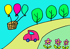 緑の中でドライブ