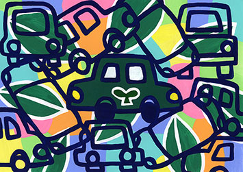 「緑が生まれる車」