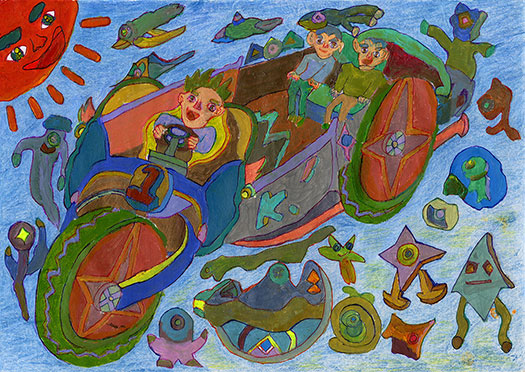 「空飛ぶ車でドライブ」